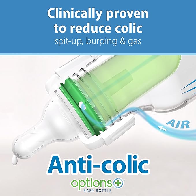Dr. Brown's Natural Flow Anti-Colic Options+ Narrow Baby Bottle, 2 oz/60 mL - Image 3