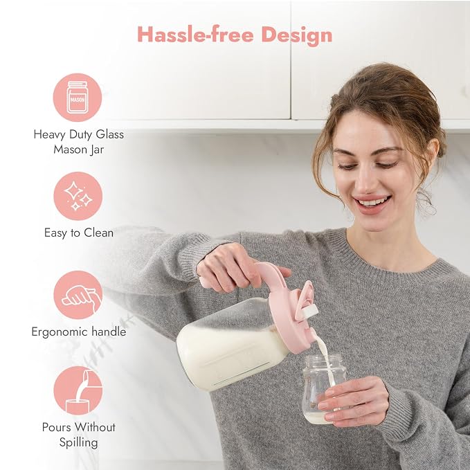 Papablic Glass Breastmilk Pitcher, Formula Mixing Pitcher - Image 2