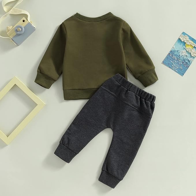 Toddler Baby Boy Clothes Solid Color Long Sleeve Crewneck Sweatshirt Top Casual - Image 7