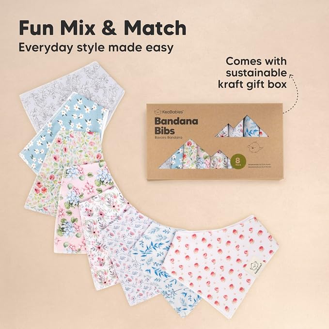 8-Pack Organic Baby Bandana Bibs - Image 9