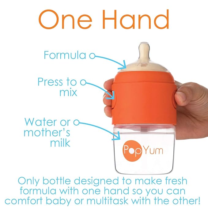 PopYum 5 oz Orange Anti-Colic Formula Making/Mixing/Dispenser Baby Bottle - Image 2