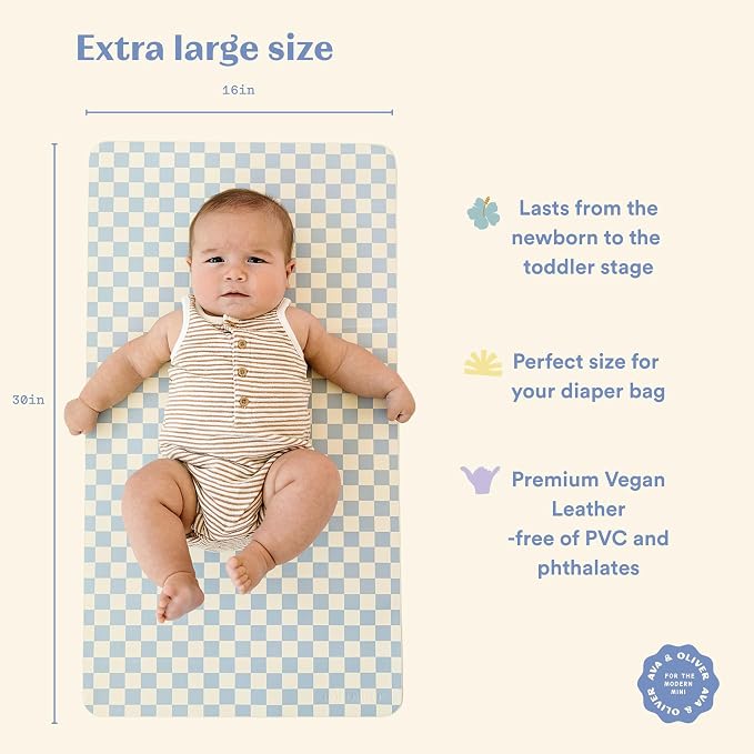 Ava + Oliver Vegan Leather Baby Changing Mat - Image 2