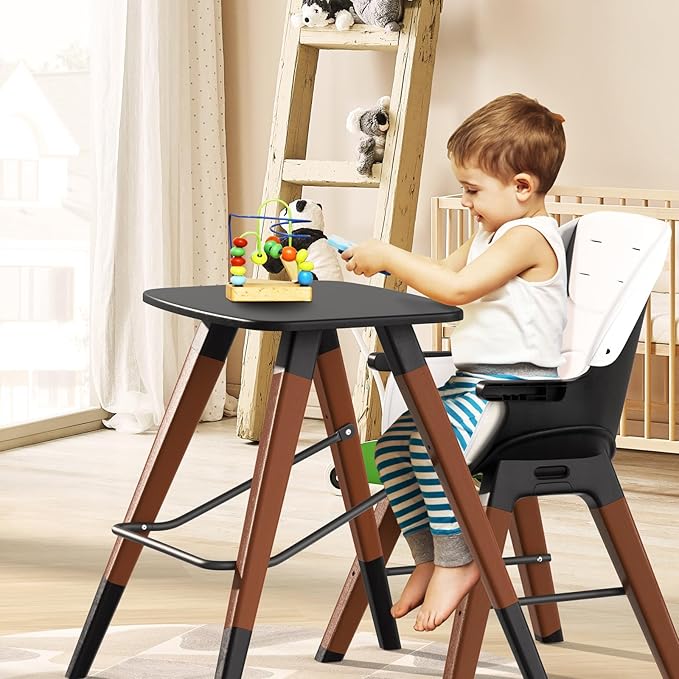 8 in 1 Convertible Wooden High Chair, Adjustable Baby High Chair - Image 6