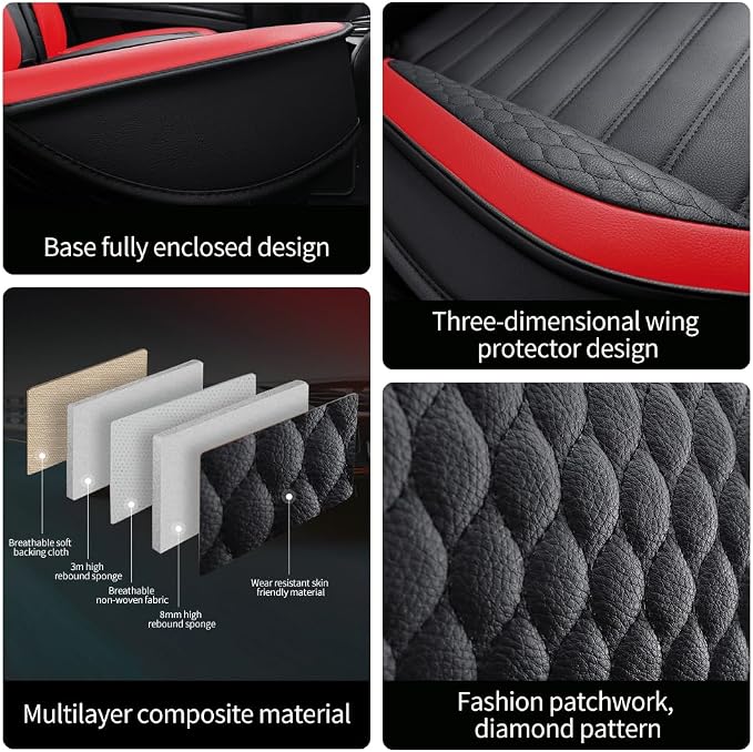 Leather Car Seat Covers for Toyota Corolla 2006-2024, Car Seat Covers Full Set - Image 5