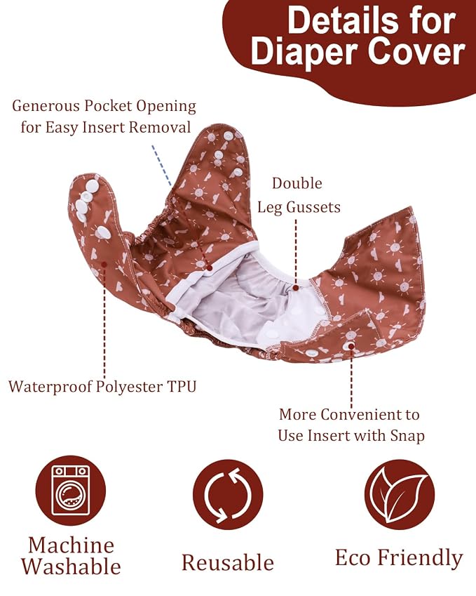 babygoal Cloth Diaper Covers 6 Pack - Image 2