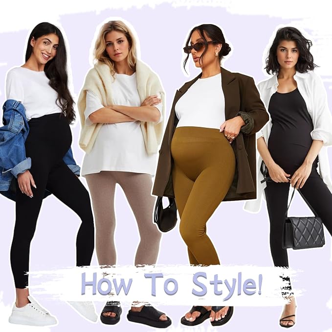 GROTEEN 3 Pack Women's Maternity Leggings - Image 4