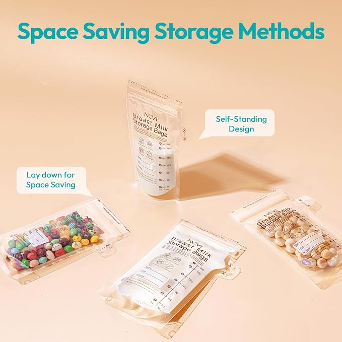 NCVI Breastmilk Storage Bags, 7oz Breast Milk Storage Bags - Image 8