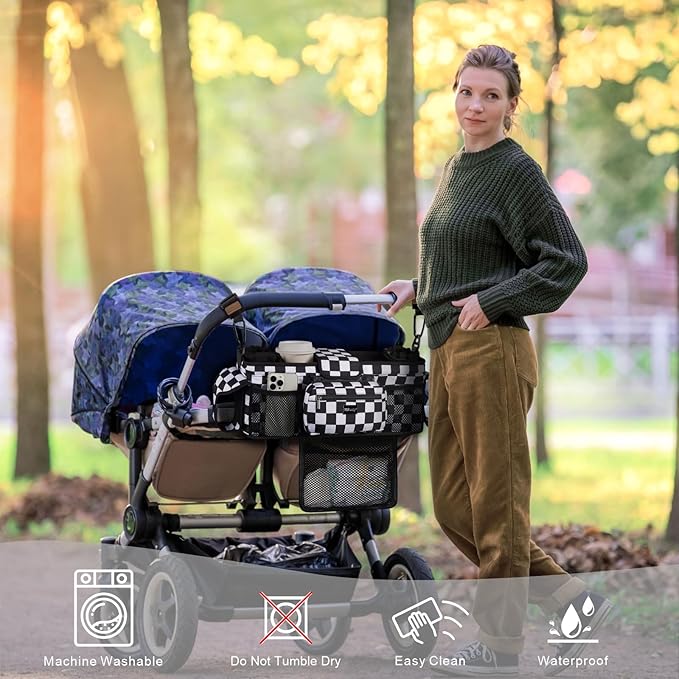 TOPDesign Universal Baby Stroller Organizer, Double Stroller Caddy - Image 2