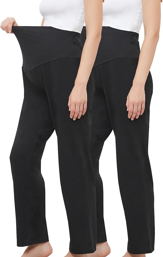 Women's Maternity Pants Casual Loose Wide/Straight Leg Comfy Palazzo Lounge - Image 4