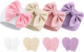 BQUBO Newborn Baby Hats Mittens Set Hospital Hat Beanie Infant Bow Hats Baby by DRESHOW