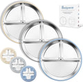 Stainless Steel Suction Plates for Toddlers, Non Toxic Non Slip Portion Control by Bakpoco