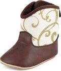 MK MATT KEELY Leather Western Boots Cowboy Bootie Soft Sole Non-Slip Crib Shoes by MKMATTKEELY