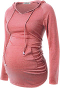 GINKANA Maternity Hoodie Long Sleeves Shirts Casual Maternity Top Pregnancy by GINKANA