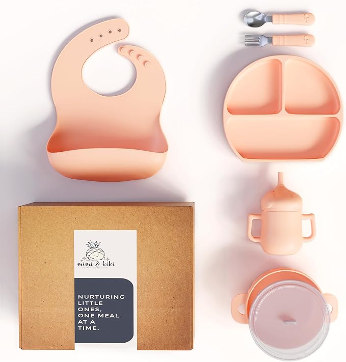 mimi & kiki BPA-Free Silicone Baby Feeding Set, Baby Plates and Bowls Set by mimi+%26+kiki
