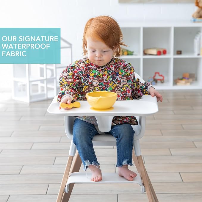Bumkins Sleeved Bib for Girl or Boy, Baby and Toddler for 6-24 Mos, Essential - Image 3