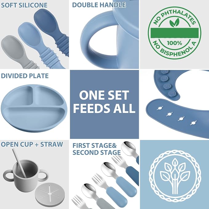 Yinder 24 Pack Silicone Baby Feeding Set Baby LED Weaning Supplies Includes - Image 6