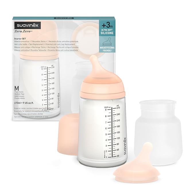 Suavinex Zero Zero Starter Set Small Anti Colic Baby Bottle, No 1 Spanish Baby by Suavinex