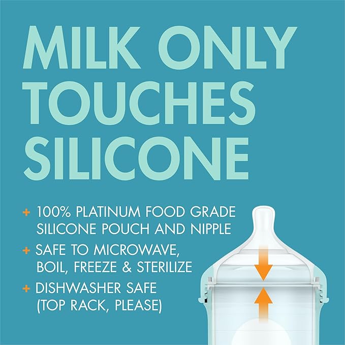 Boon Nursh Reusable Silicone Pouch Baby Bottles - Image 4