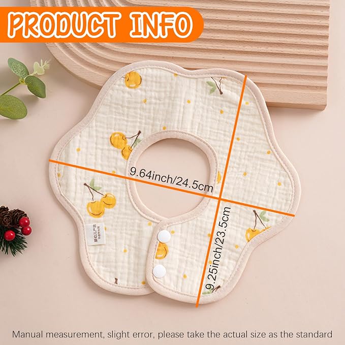 Baby Bibs Muslin Bibs 8 Pack for Drooling and Teething for Unisex Girls Boys - Image 3
