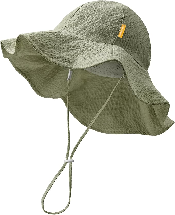 HONGTEYA Baby Sun Hat Toddler Girl Beach Hat Adjustable Outdoor Summer Hat UPF by HONGTEYA