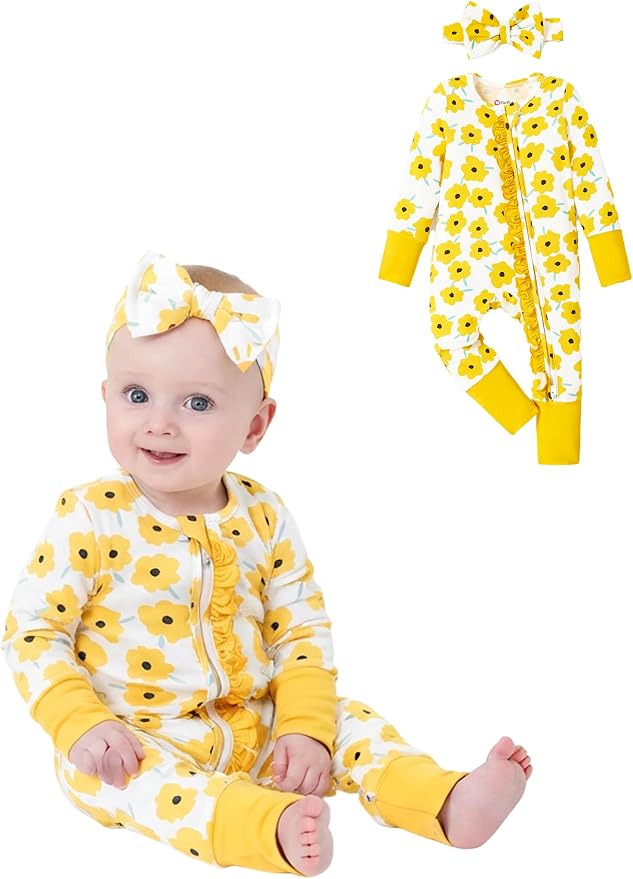 PATPAT Baby Girl Boy Clothes Newborn Infant Footie – Soft Viscose from Bamboo– by PATPAT