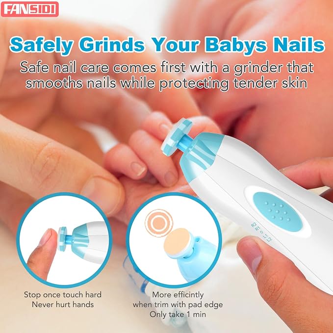 Baby Nail Clippers, FANSIDI Safe Baby Nail Trimmer Baby Nail File Electric - Image 5
