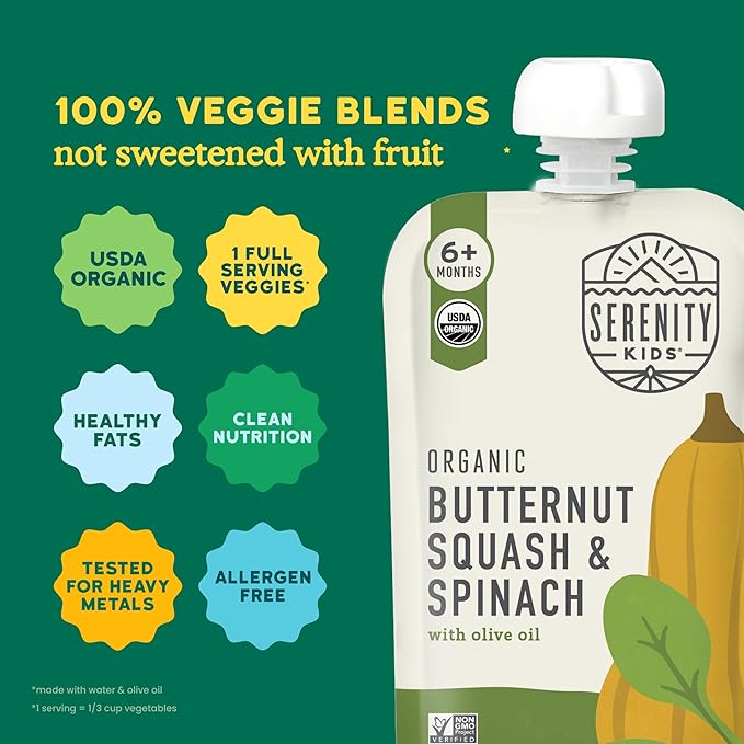 Serenity Kids 6+ Months Veggie Puree Baby Food Pouches - Image 4