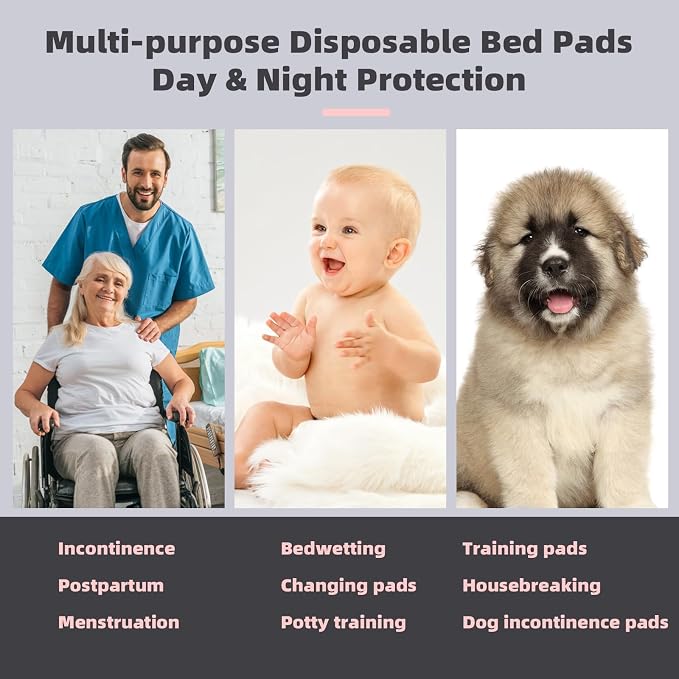 MKISS Oversized Bed Pads 40" x 60", Heavy Duty Ultra Absorbent Underpads - Image 7