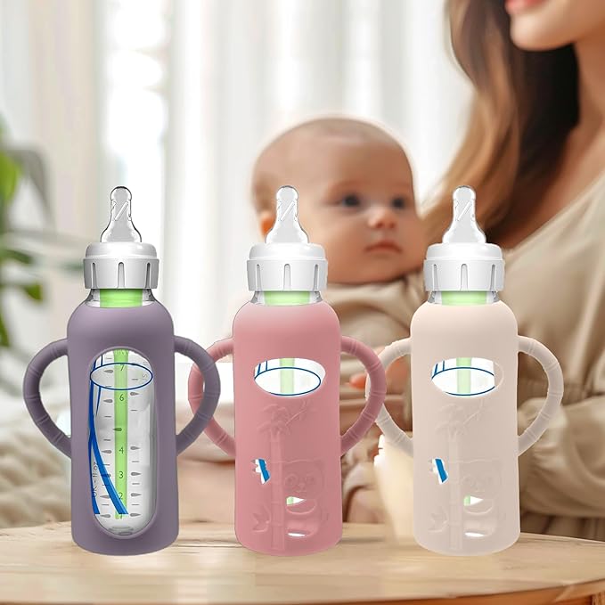 BUSOHA 3 Pack Silicone Sleeves for Dr Brown Glass Baby Bottles - Image 6
