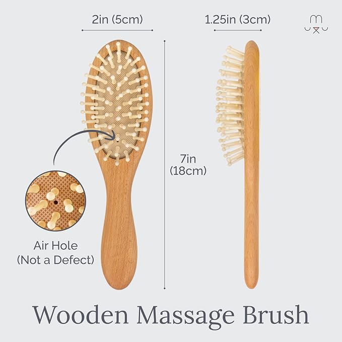 Natemia Wooden Baby Hair Brush & Comb Set - Image 6