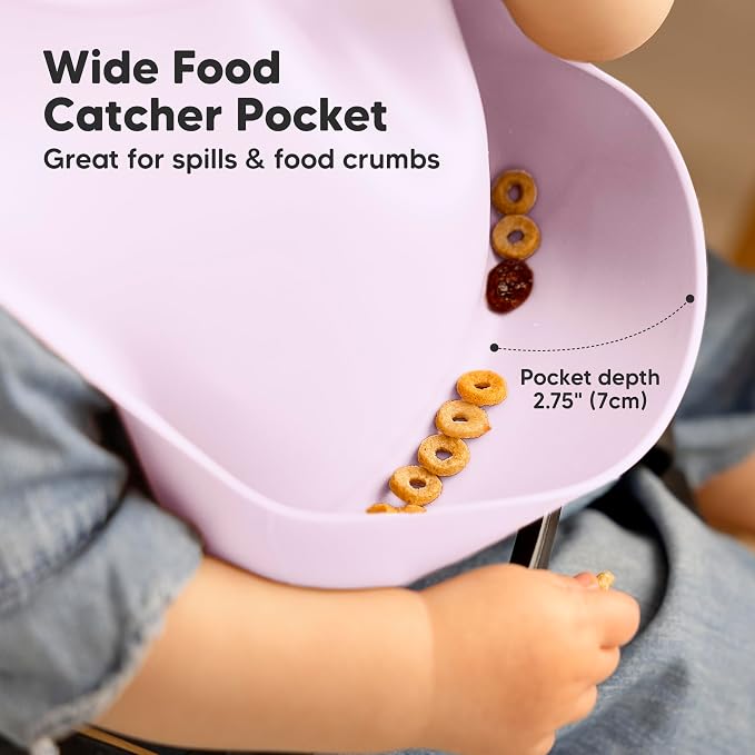 KeaBabies 2-Pack Silicone Baby Bibs - Image 4