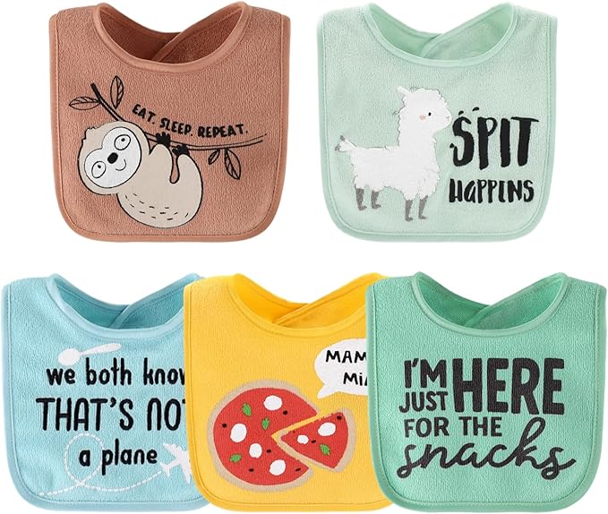 The Peanutshell Baby Boy or Girl Terry Bibs Set of 10-100% Cotton, Absorbent - Image 4