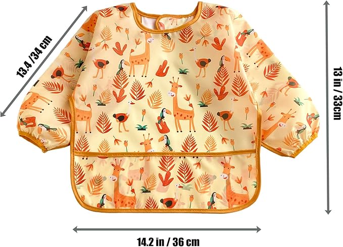 PandaEar (3 Pack Long Sleeve Bibs| Waterproof Full Sleeve Bib - Image 2