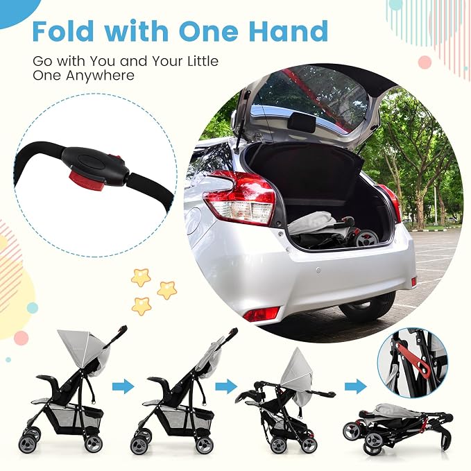 Baby Joy Lightweight Stroller, Compact Toddler Travel Stroller - Image 6