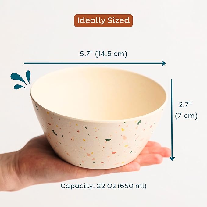 Nook Theory 4 Pack Bamboo Bowls - 22 Oz Reusable Bowl - Image 7