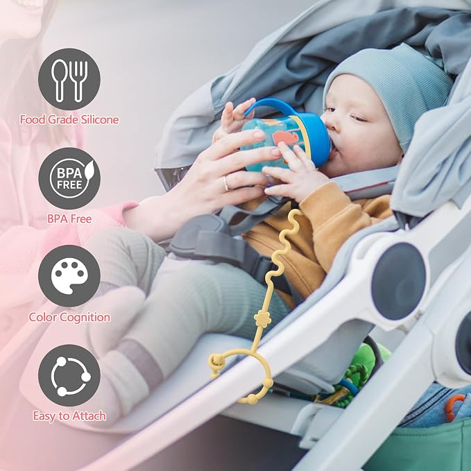 RTMOK Sippy Cup Strap Keep Bottles and Sippy Cups Off The Floor, Sippy Cup - Image 2