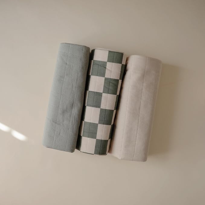 mushie Waterproof Changing Pad Liners | 100% Organic Cotton | Set of 3 - Image 3