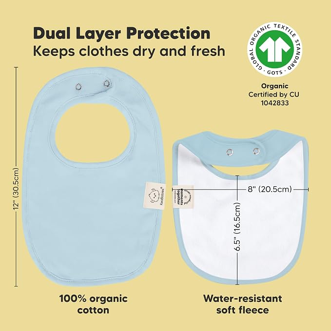 8-Pack Organic Baby Bibs for Boys, Girls - Image 3