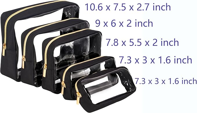 TSA Approved 5-Piece Diaper Bag Organizer Pouch Set Clear Waterproof TPU Kids - Image 2