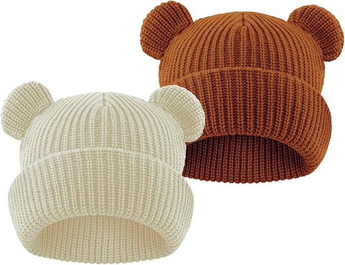 Toddler Boy Winter Hat Baby Knit Beanie Girl Warm Hats Kid Bear Ear Beanies by YATANAM