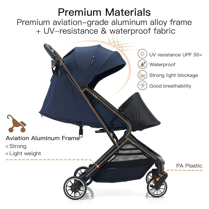 Compact Fold Baby Stroller, Lightweight Travel Toddler Stroller - Image 9