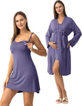 SUNNYBUY Women's Nursing Nightgown Maternity Robe Set, 3 in 1 Labor Delivery by SUNNYBUY