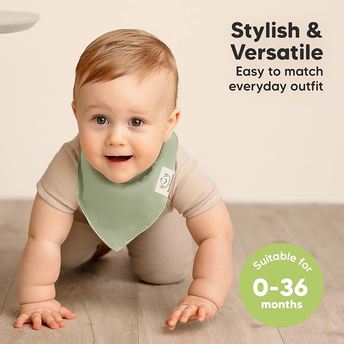 8-Pack Organic Baby Bandana Bibs - Image 4