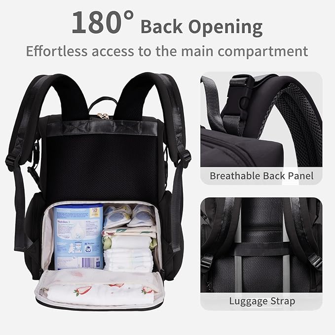 CEI-CEI Neoprene Diaper Bag Backpack Large Newborn Baby Maternity Bags - Image 4