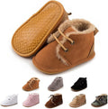 Baby Unisex Warm Snow Boots Newborn Leather Fur Lace Up Ankle Anti-Slip Rubber by ZoolarForBaby