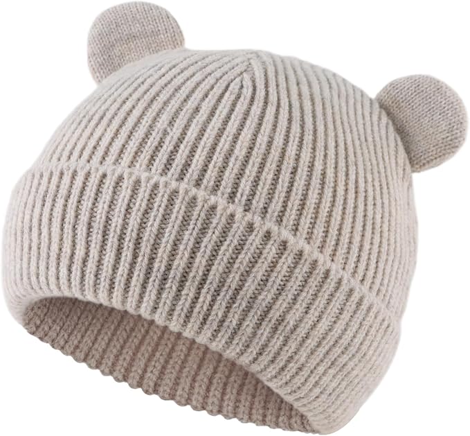 Bear Baby Beanie Knitted Baby Winter Hat Infant Toddler Boys Girls Beanie - Image 2