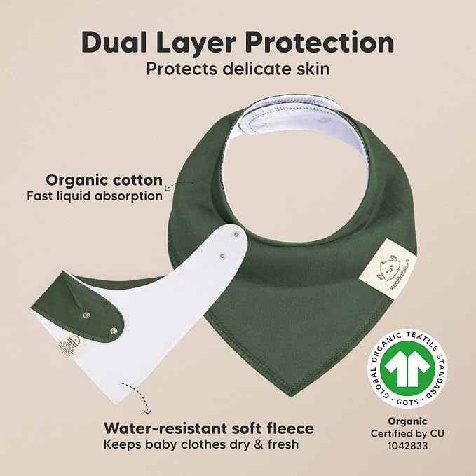8-Pack Organic Baby Bandana Bibs - Image 2