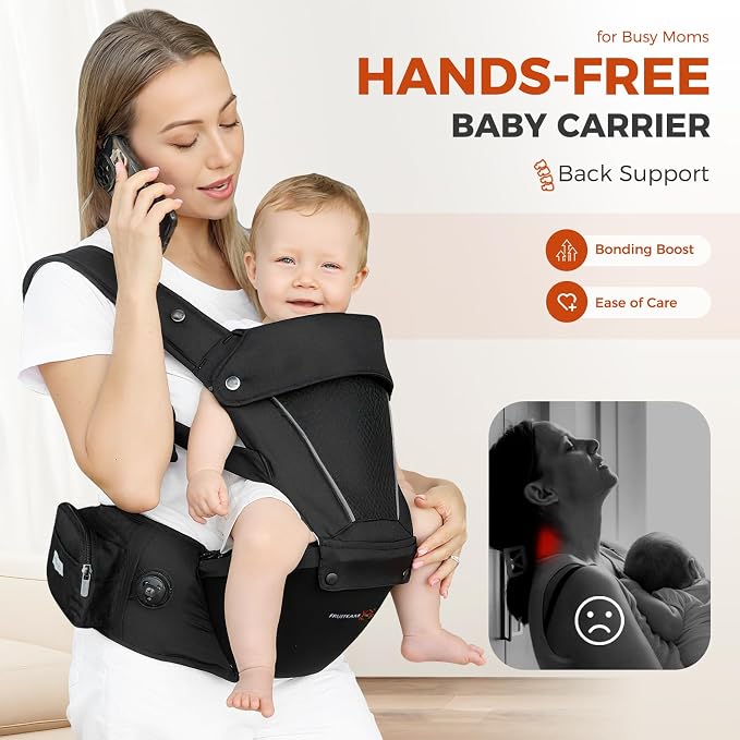 FRUITEAM Baby Carrier, Upgraded Adjustable Knob, 6-in-1 Baby Carrier Newborn to - Image 7