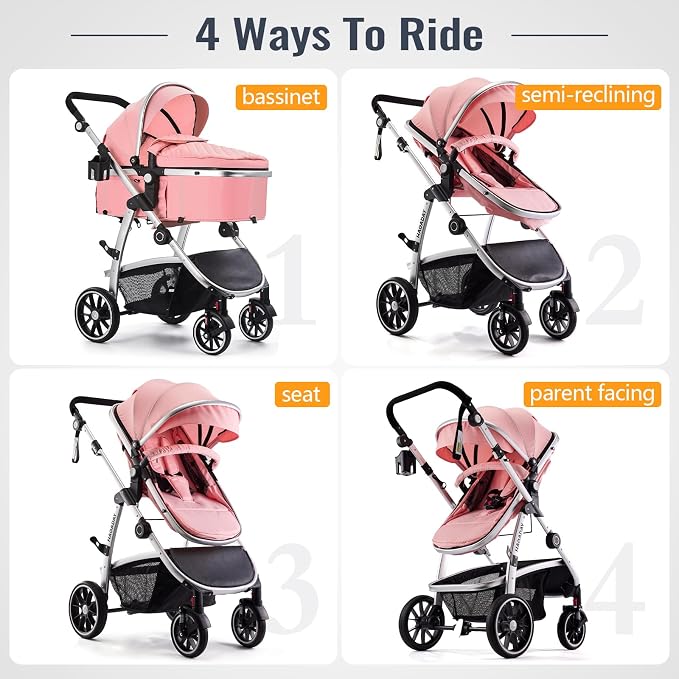 Baby Stroller, 2-in-1 Reversible Toddler Seat - Image 2