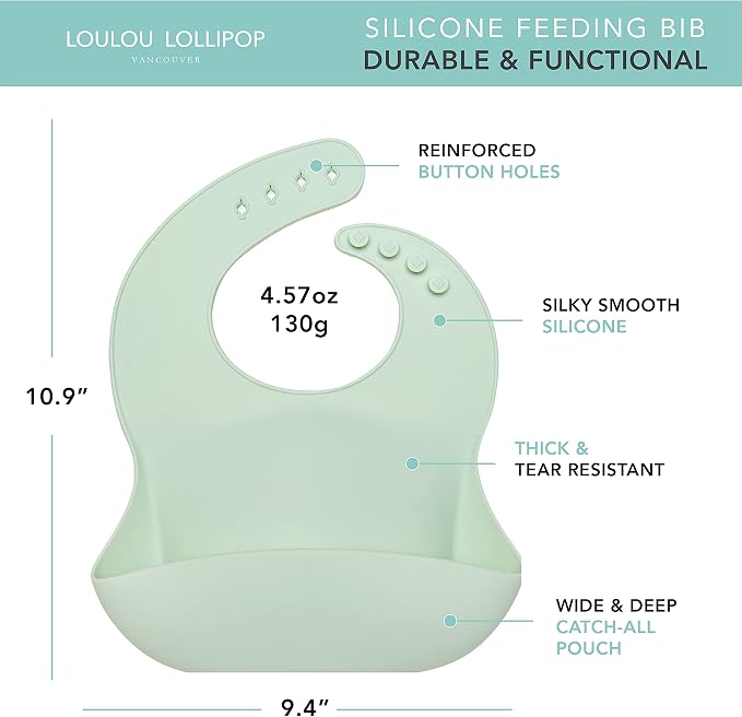 Loulou Lollipop Soft, Waterproof Silicone Feeding Bib - Image 2